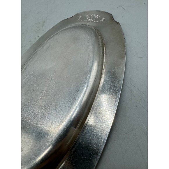 Antique Silverplated Gravy Boat With Attached Oval Tray Community plate READ - Picture 9 of 16
